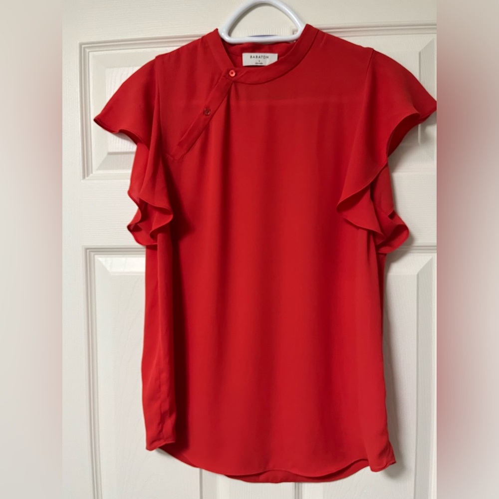 🍁Babaton SzS Cian Blouse in Scarlet Flame Red